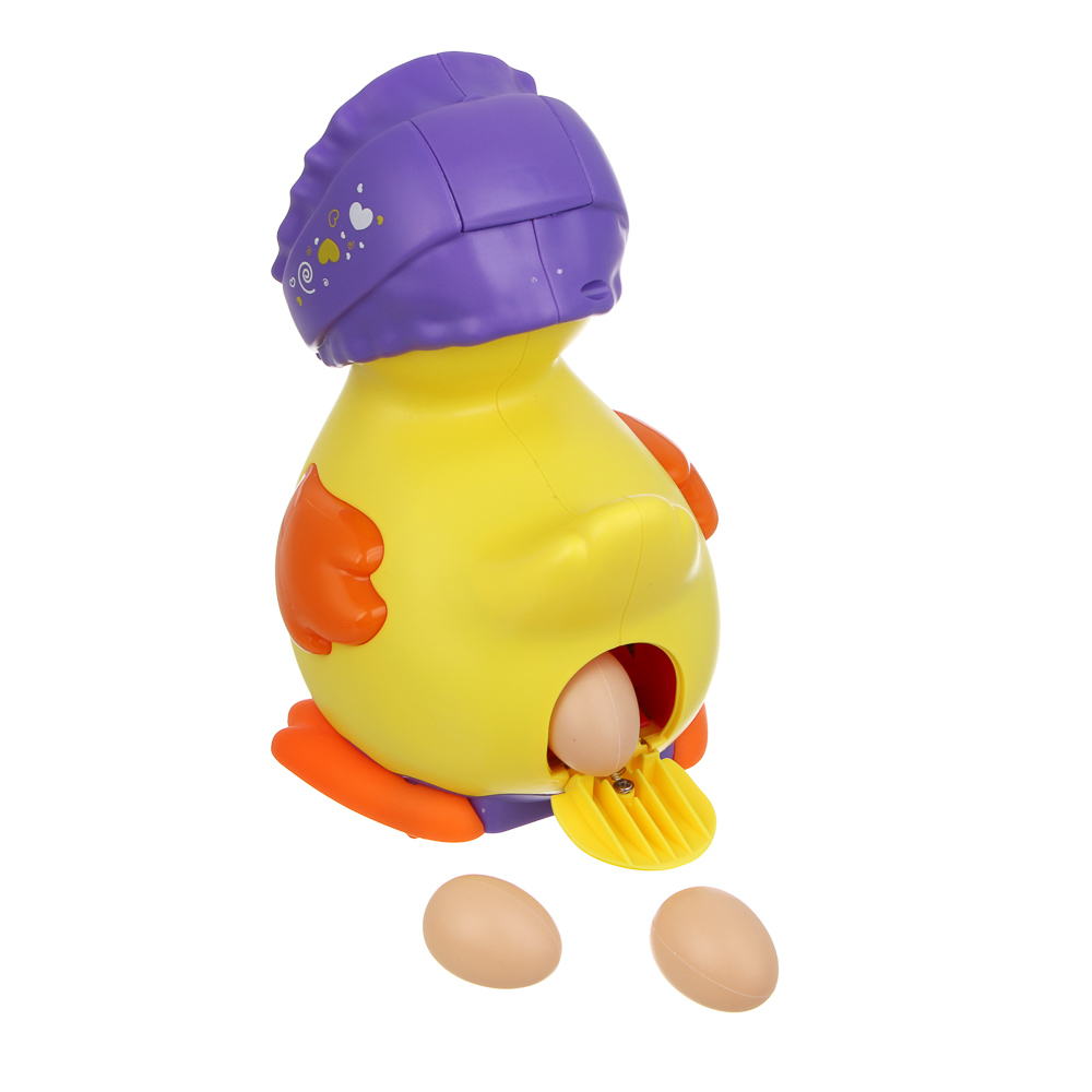 ИГРОЛЕНД Игрушка интерактивная ползунок "Утка-несушка", звук, ABS, 3хААА, 12х12х18,5 см, арт.№ 272-914