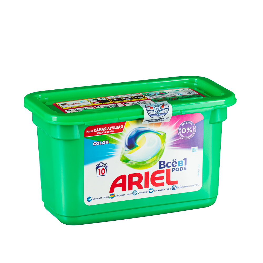 Капсулы для стирки растворимые ARIEL СМС Color 23.8G/10шт, арт.№ 958-122