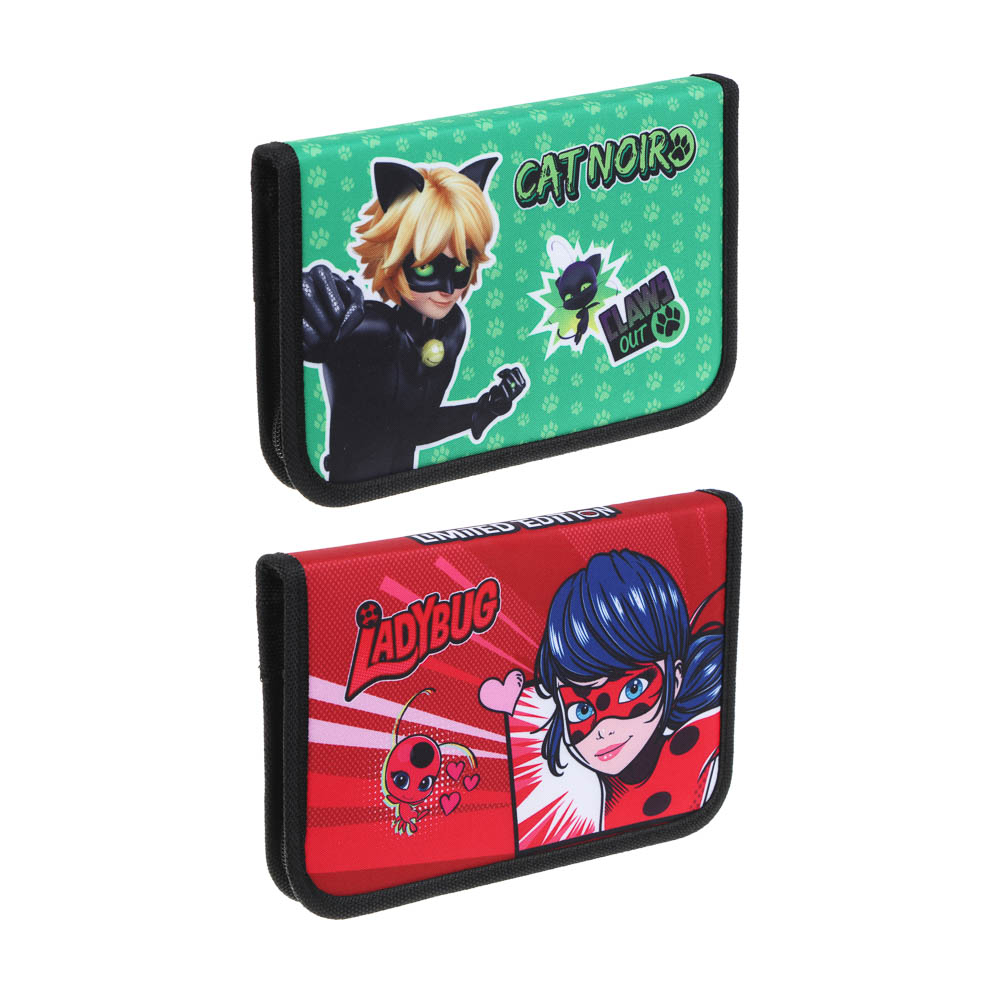 Пенал школьный жесткий прямоугольный 21х13,5 см Ледибаг/Супер-Кот, 1 отделение, верх полиэстер с печатью, "Кор", 2 дизайна, арт.№ 811-015