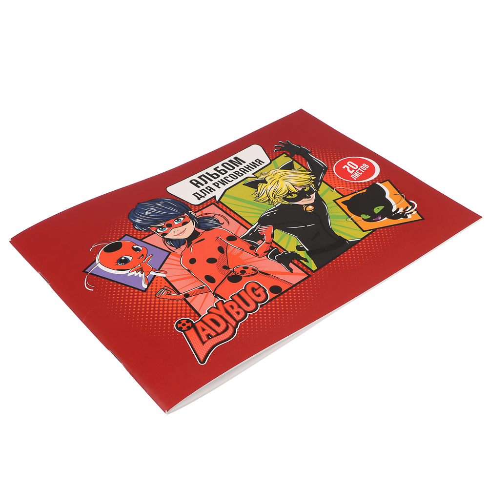 Ледибаг/Супер-Кот Альбом для рисования A4 20л., офсет 100г/м2, обл.картон, скрепка, "Кор", 2 диз., арт.№ 811-017