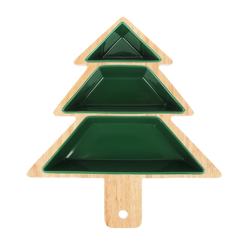 BY COLLECTION Асти Менажница, 35х31,5х6см, 4 предмета, фарфор, бамбук, арт.№ 820-763