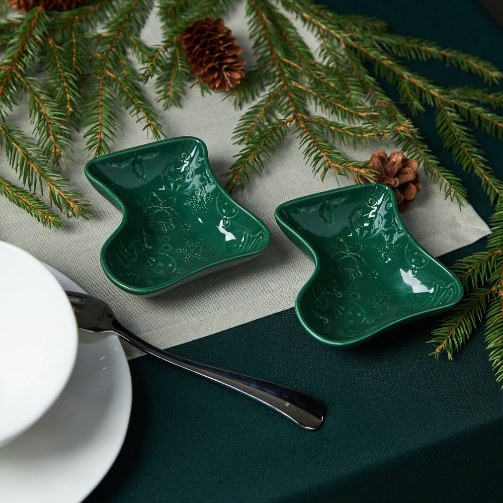 BY COLLECTION Асти Набор розеток в форме сапожка, 2 шт, 11х11х3,5см, фарфор, арт.№ 820-768