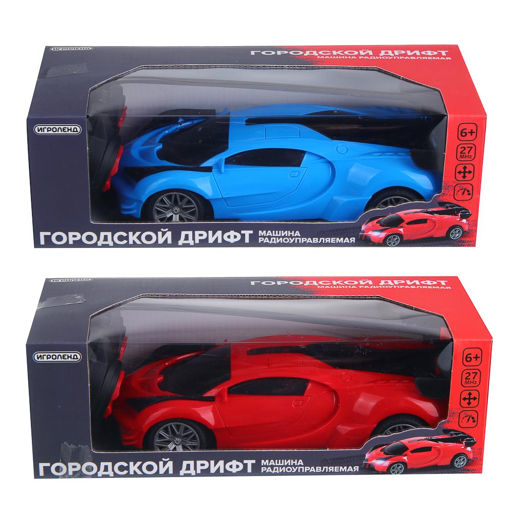ИГРОЛЕНД Машина радиоуправляемая "Городской дрифт", 4-канальный пульт, 5АА,PP, 21,5x9,5x7 см, 2 диз, арт.№ 293-230