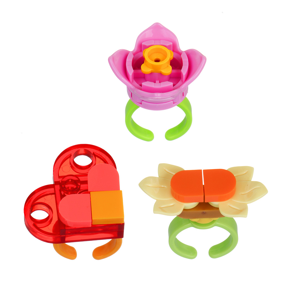 ИГРОЛЕНД Конструктор "Собери колечко", 12 деталей, PP, 6,5х3х9 см, 3 дизайна, арт.№ 858-066