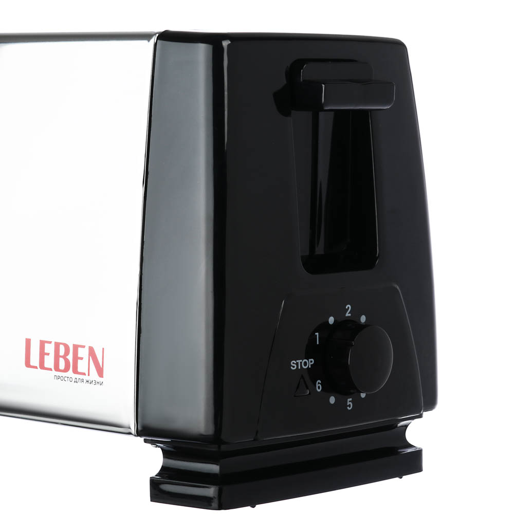 LEBEN Тостер 750Вт, 2 отдела, 6 степеней поджарки, арт.HJT-016S, арт.№ 475-152