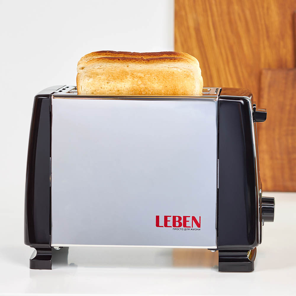 LEBEN Тостер 750Вт, 2 отдела, 6 степеней поджарки, арт.HJT-016S, арт.№ 475-152