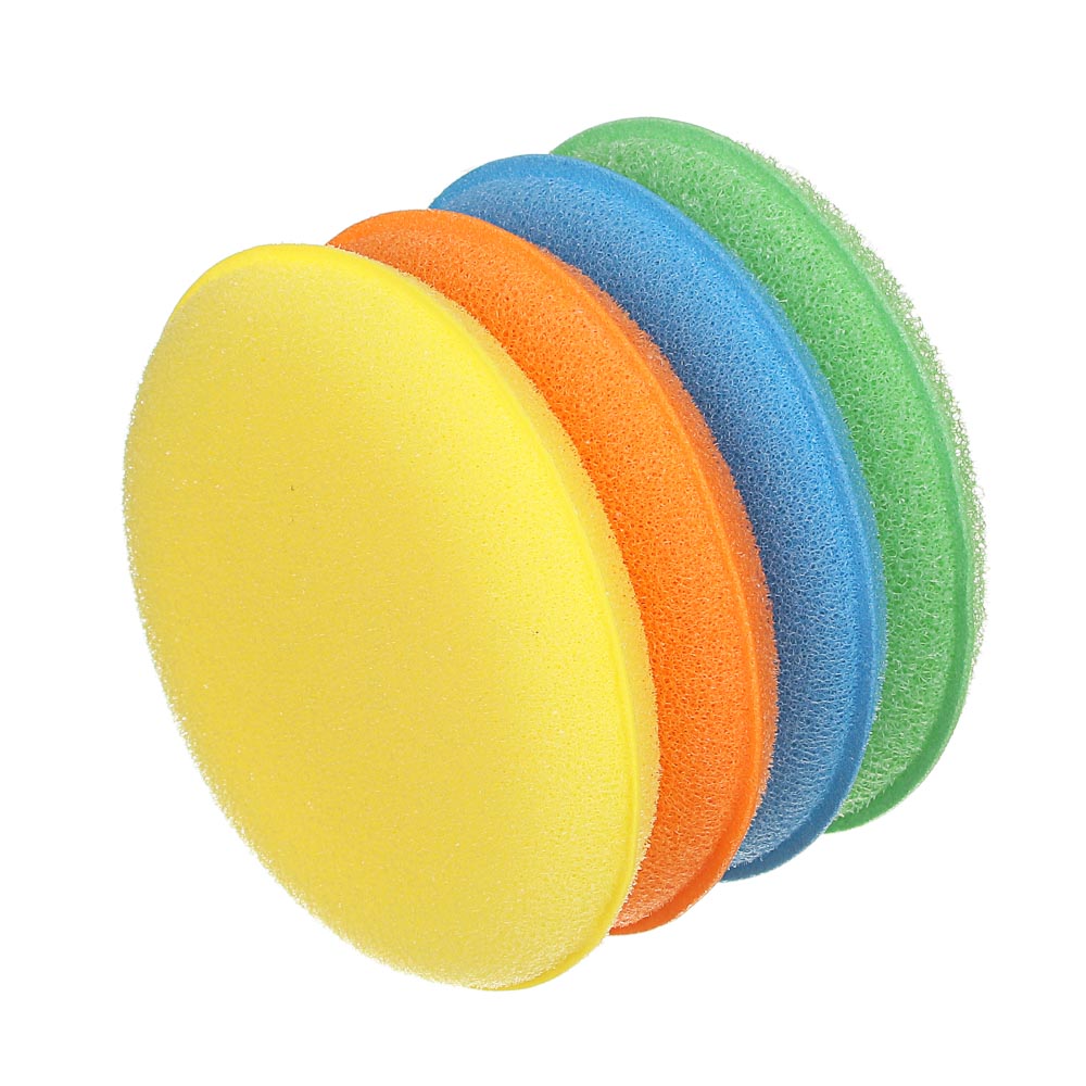 Губки для мытья посуды тм VETTA, 4 шт, d11см, поролон, арт.№ 441-147