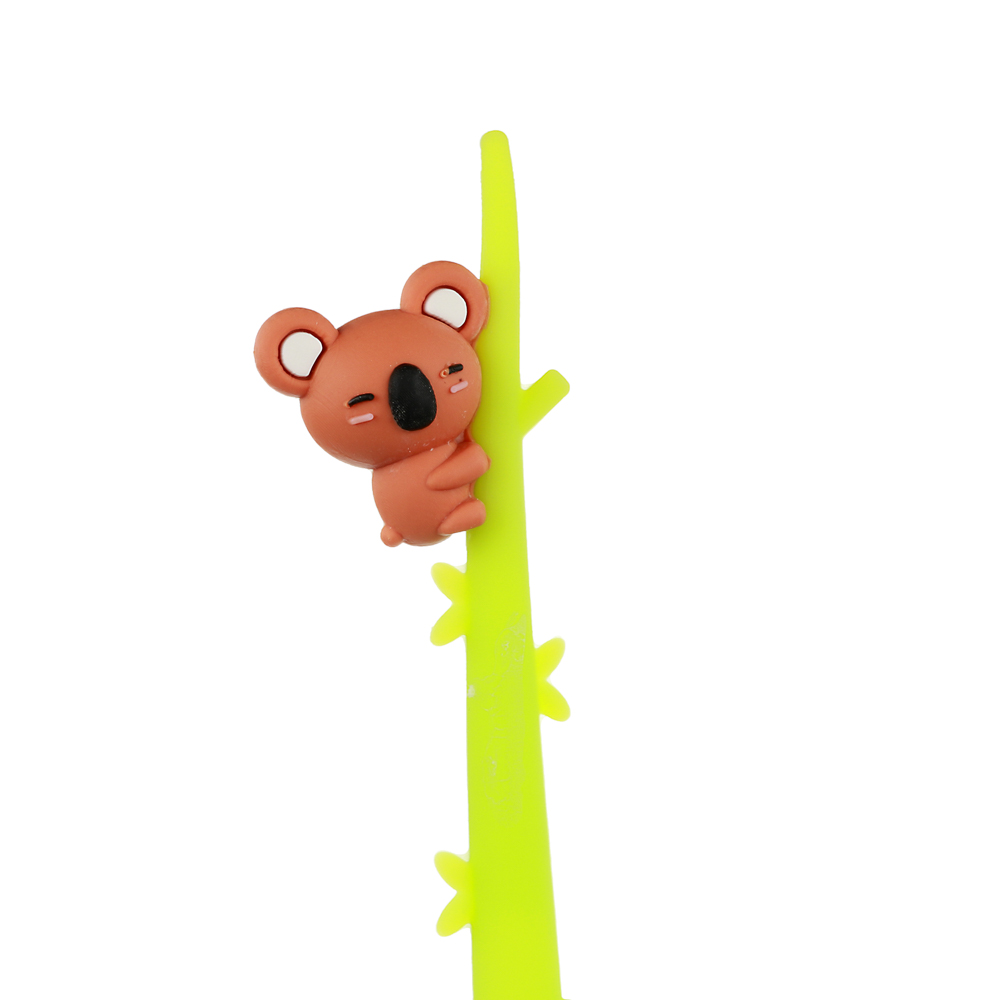 Ручка гелевая синяя, гибкий силиконовый корпус в форме коалы на ветке, пластик, 22см, 3 дизайна, арт.№ 591-058