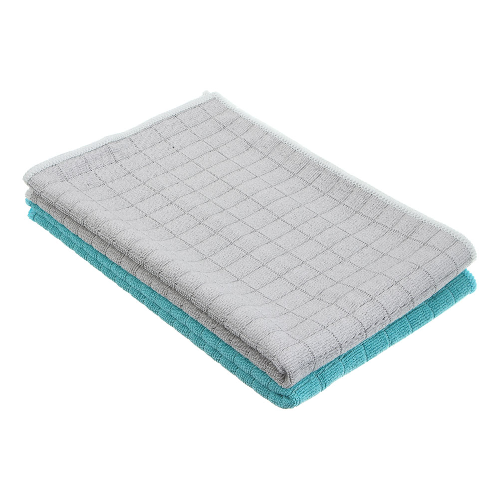 VETTA Тряпка для пола из микрофибры в клетку, 50х70см, 220г/кв.м, арт.№ 448-021