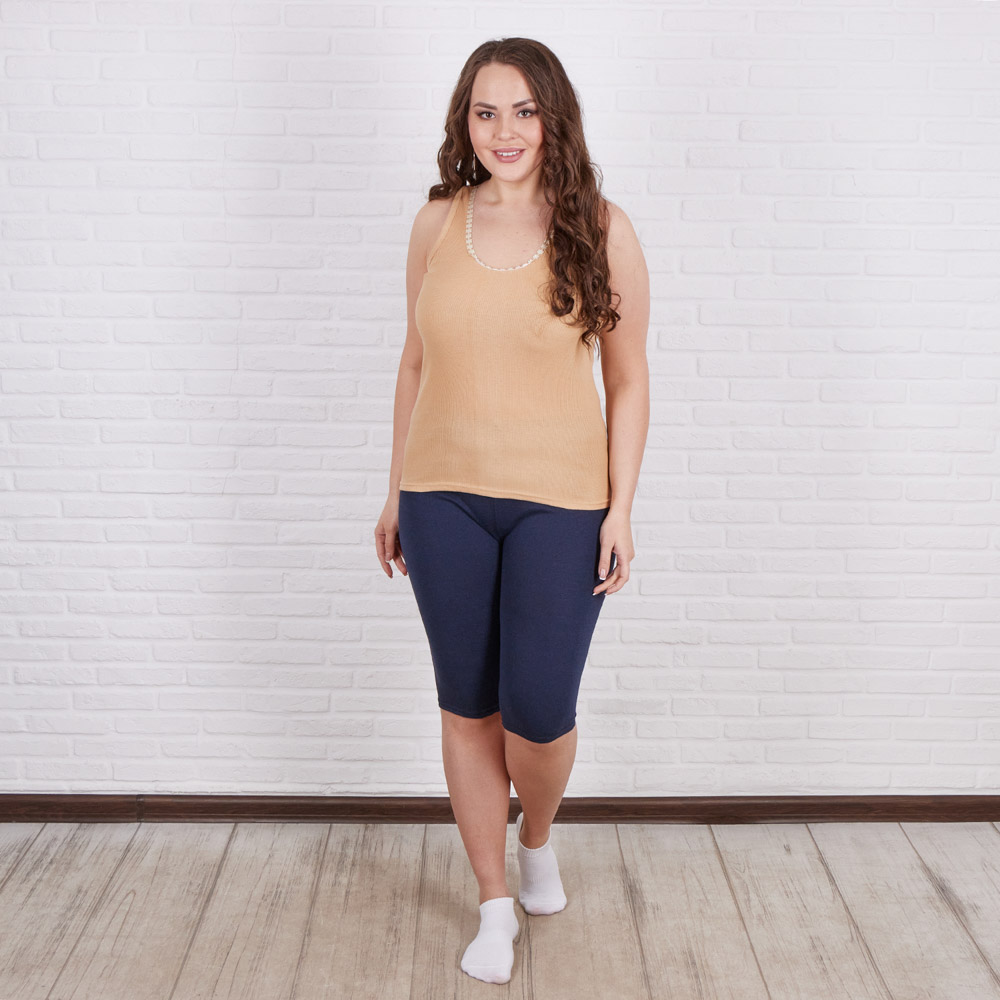 Бриджи женские однотонные, р.48-56, 100% хлопок, арт. 0945, ТМ Вайт Коттон, арт.№ 354-215