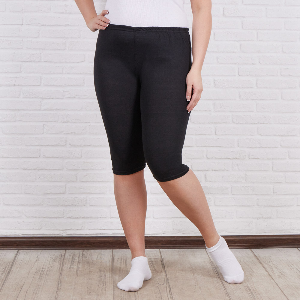 Бриджи женские однотонные, р.48-56, 100% хлопок, арт. 0945, ТМ Вайт Коттон, арт.№ 354-215