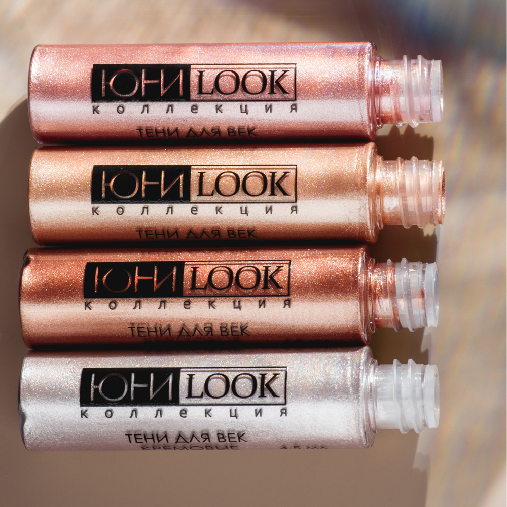 ЮНИLOOK Тени для век кремовые перламутровые 4,5мл, 4 тона, КТ-21, арт.№ 330-417
