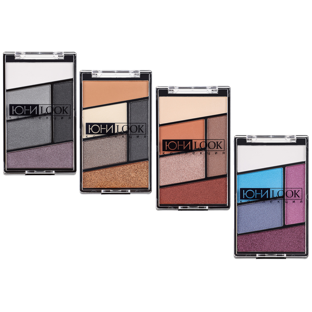 ЮНИLOOK Тени для век, 5-ти цветные 12г, 4 тона, ТВ-21, арт.№ 330-415