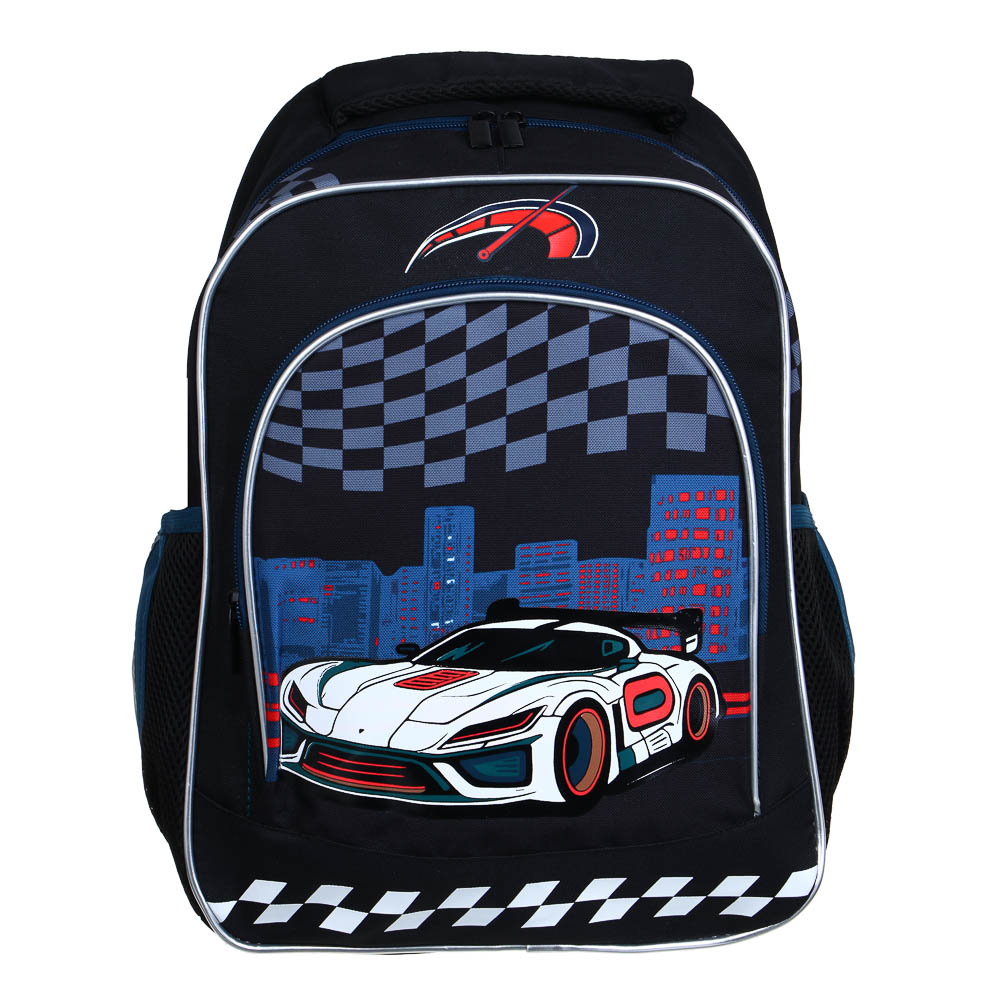 FLOMIK Рюкзак школьный 39х30х22см, "Рэйсинг Тим", 1 отд., 1 передн., 2 бок.карм., эрг.спин, упл.лям., арт.№ 524-239