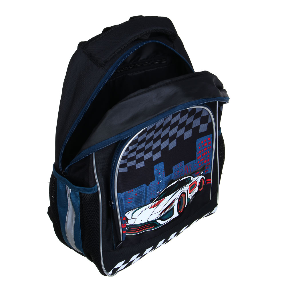 FLOMIK Рюкзак школьный 39х30х22см, "Рэйсинг Тим", 1 отд., 1 передн., 2 бок.карм., эрг.спин, упл.лям., арт.№ 524-239