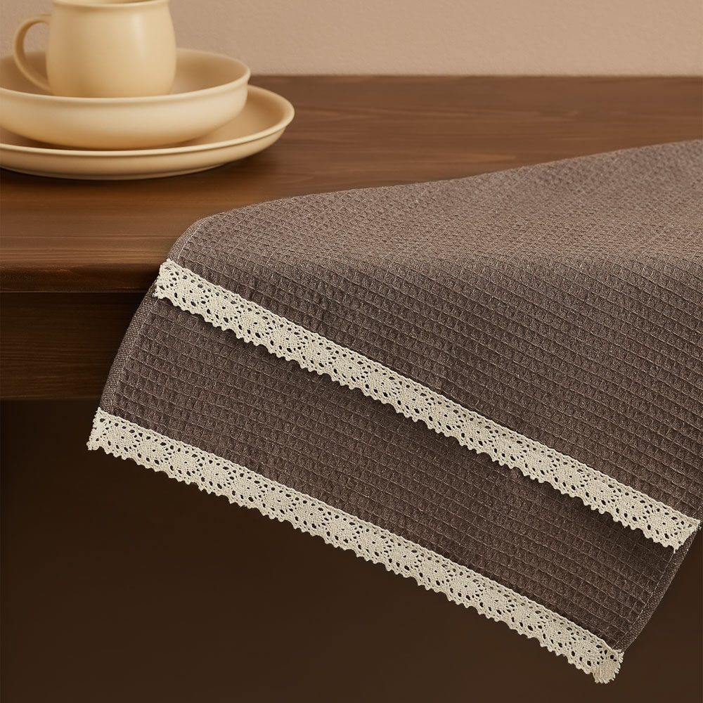 PROVANCE Дейзи Полотенце кухонное с кружевом, 80% хлопок, 20% полиэстер, 38х60см, 3 цвета, арт.№ 488-148