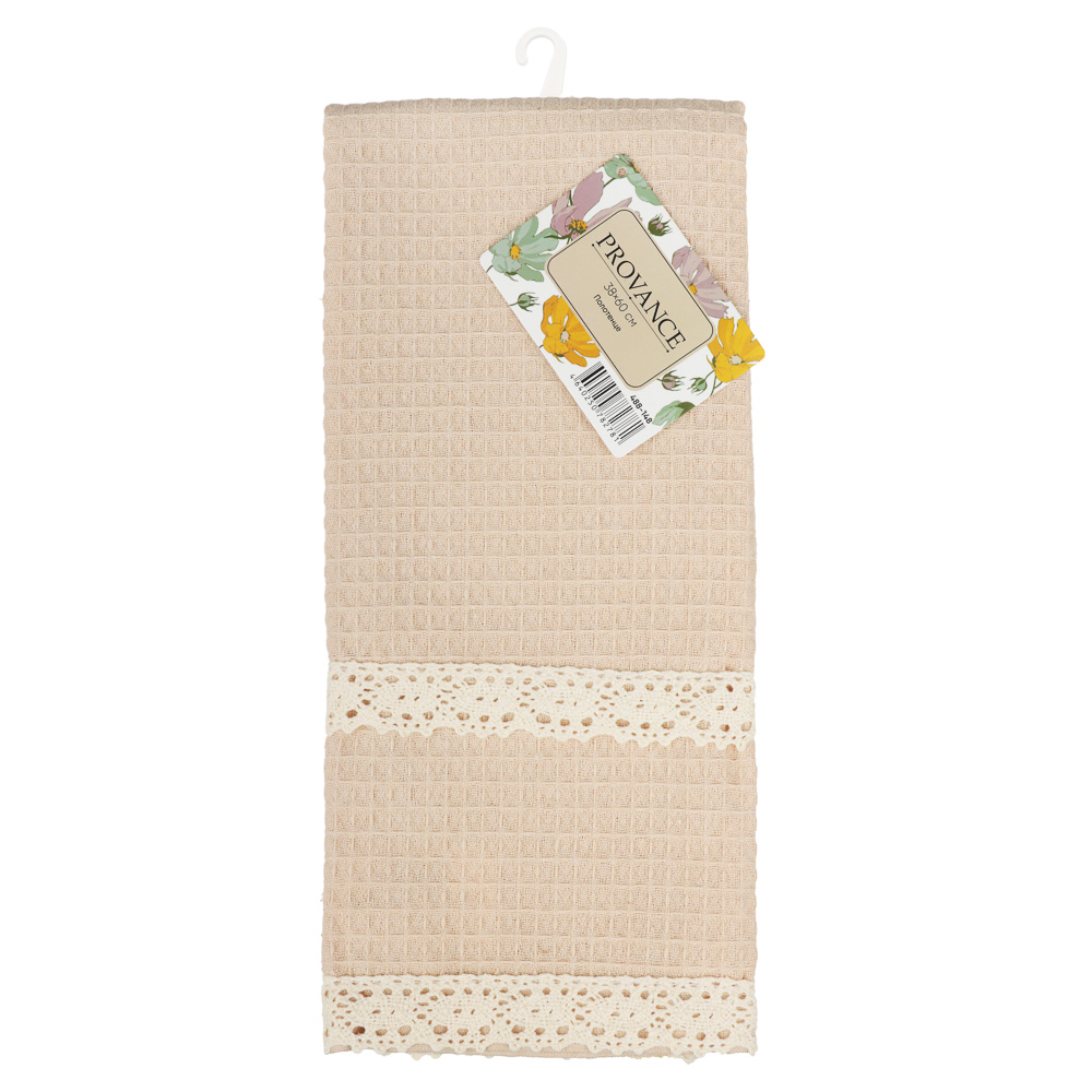 PROVANCE Дейзи Полотенце кухонное с кружевом, 80% хлопок, 20% полиэстер, 38х60см, 3 цвета, арт.№ 488-148