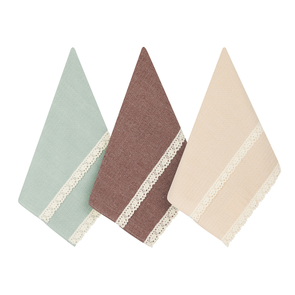 PROVANCE Дейзи Полотенце кухонное с кружевом, 80% хлопок, 20% полиэстер, 38х60см, 3 цвета, арт.№ 488-148