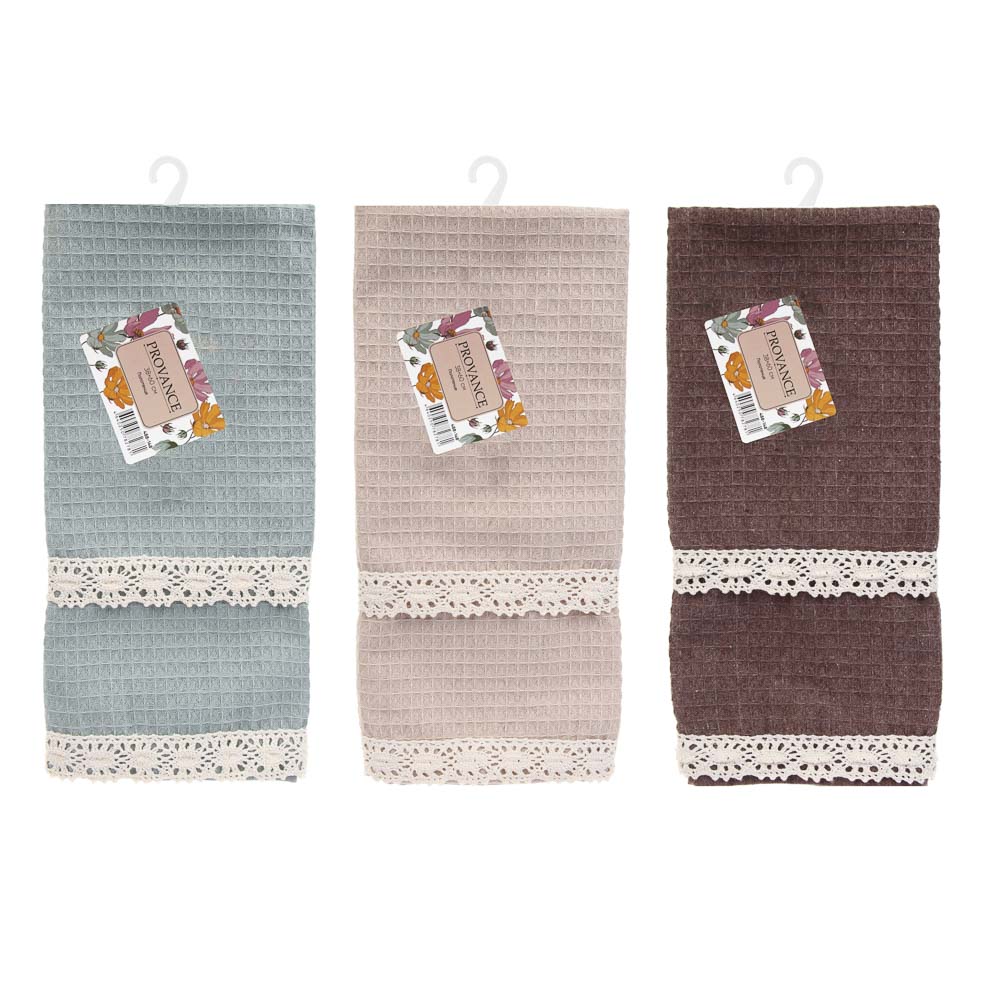PROVANCE Дейзи Полотенце кухонное с кружевом, 80% хлопок, 20% полиэстер, 38х60см, 3 цвета, арт.№ 488-148