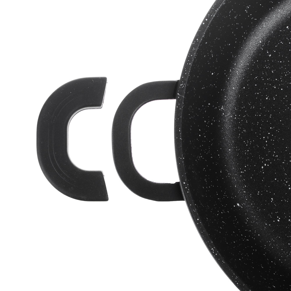 Сотейник с крышкой 3,8 л d 28х7,5 см SATOSHI Лион, антипригарное покрытие мрамор, силик.протекторы ручек, индукция, арт.№ 846-413