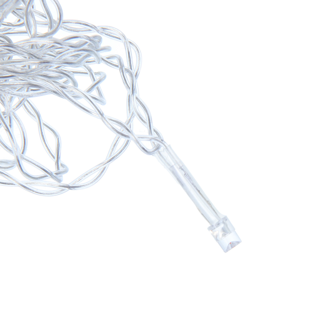 Гирлянда занавес 2х2 м СНОУ БУМ, 100 LED ламп, 10 нитей, постоянное свечение триколор, ПВХ провод прозрачный, 220В, арт.№ 382-099