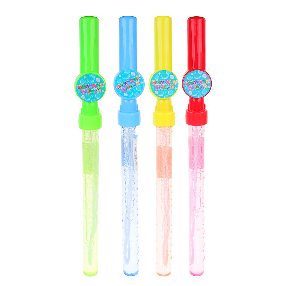 BY Мыльные пузыри с ручкой "Русские Супергерои" 110мл, ABS, PVC, мыльный р-р, 48х7х7см, 4 цвета, арт.№ 460-043