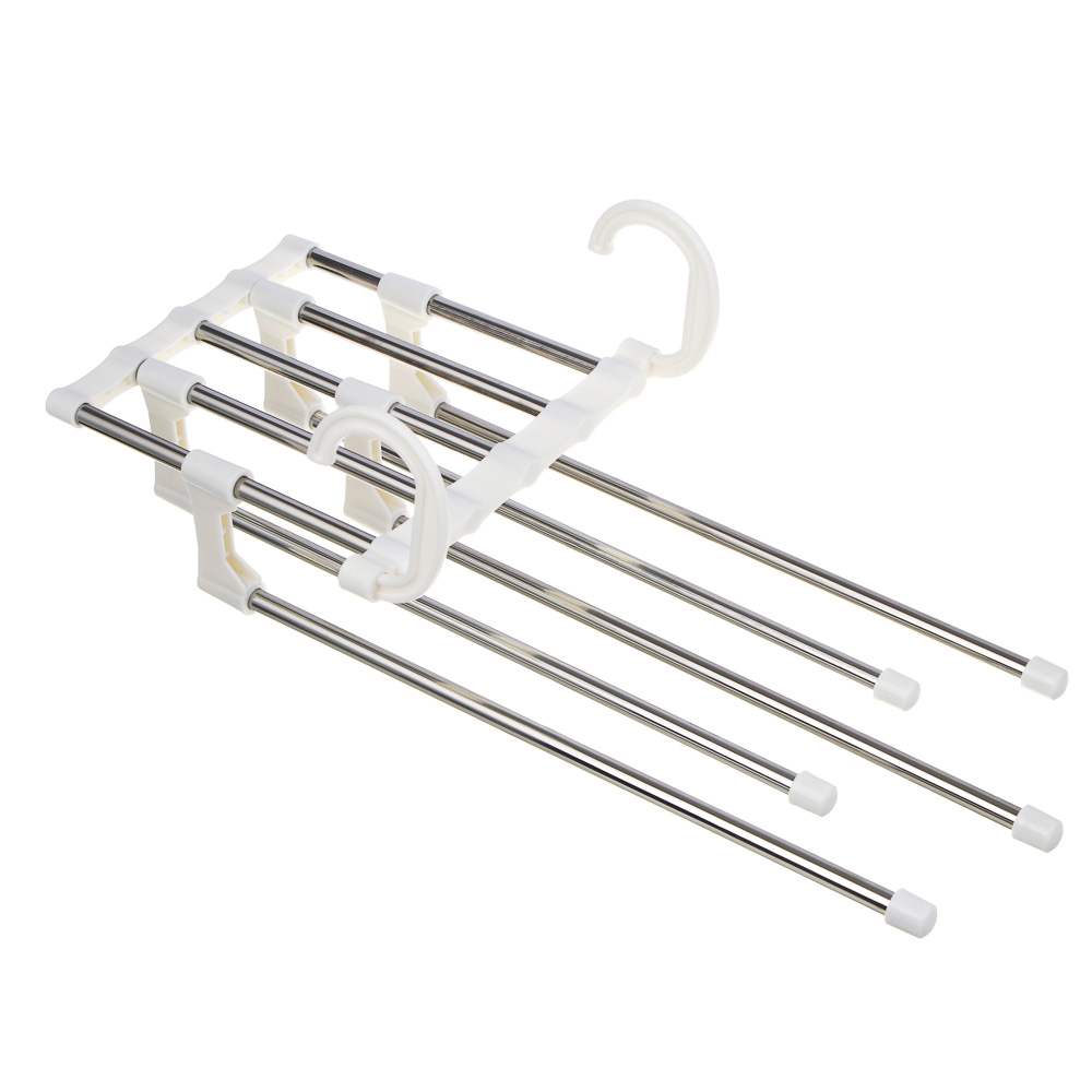 Вешалка для брюк тм VETTA, 5 уровней, раздвижная, 33x18x13 см, металл, пластик, цвет серый, арт.№ 456-153