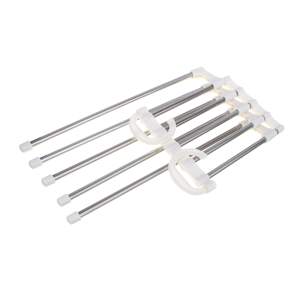 Вешалка для брюк тм VETTA, 5 уровней, раздвижная, 33x18x13 см, металл, пластик, цвет серый, арт.№ 456-153