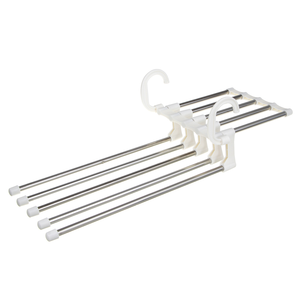 Вешалка для брюк тм VETTA, 5 уровней, раздвижная, 33x18x13 см, металл, пластик, цвет серый, арт.№ 456-153