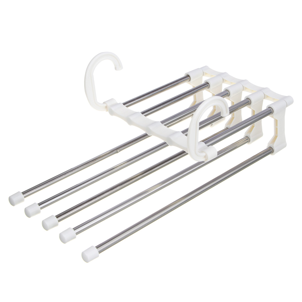 Вешалка для брюк тм VETTA, 5 уровней, раздвижная, 33x18x13 см, металл, пластик, цвет серый, арт.№ 456-153