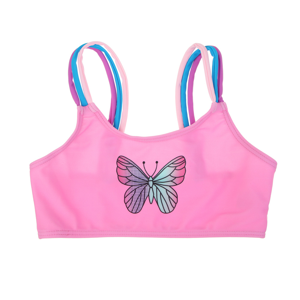 GALANTE Бабочки Купальник для девочки раздельный, р-р 98-104, 82% полиэстер, 18% эластан, арт.№ 331-025