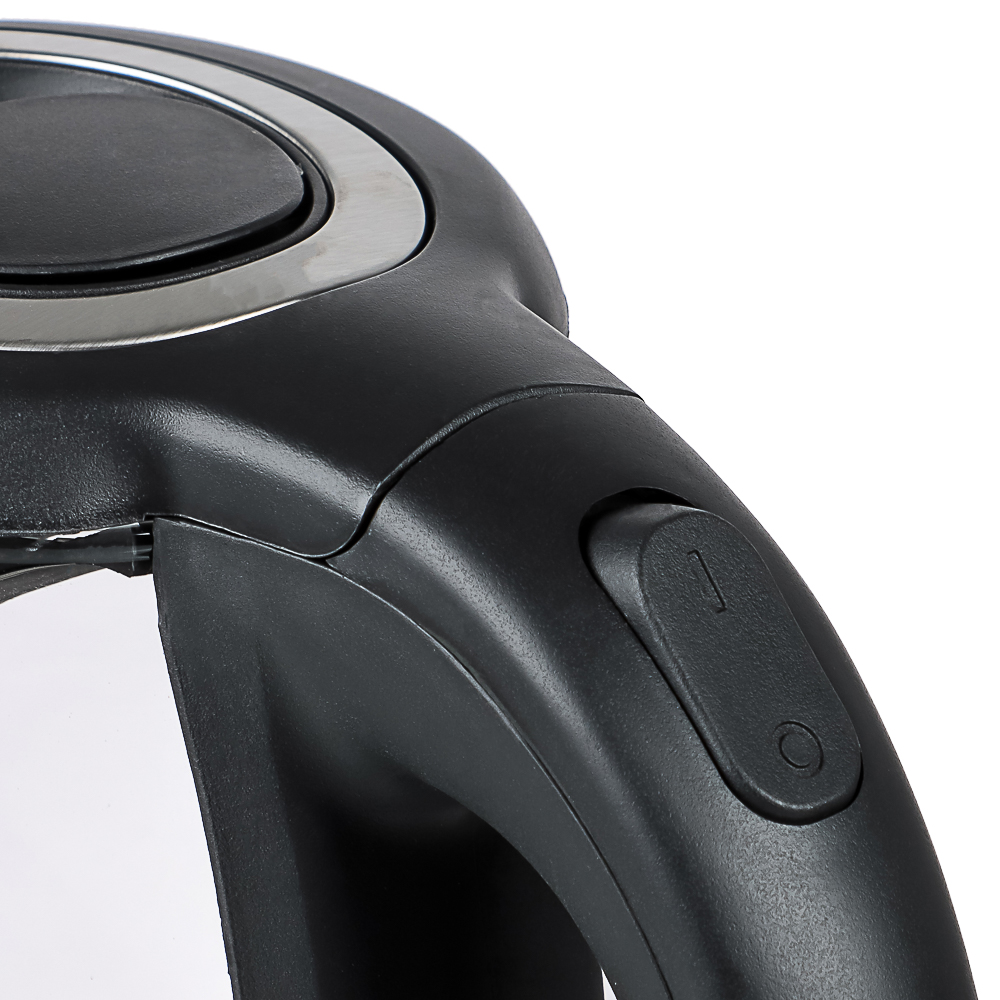 LEBEN Чайник электрический 1,8л стекло, черный, арт.№ 291-133