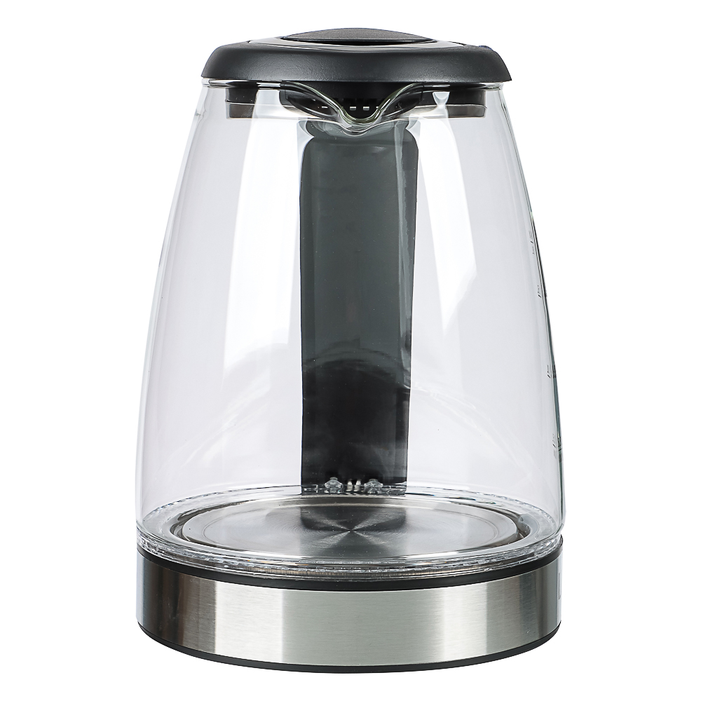 LEBEN Чайник электрический 1,8л стекло, черный, арт.№ 291-133