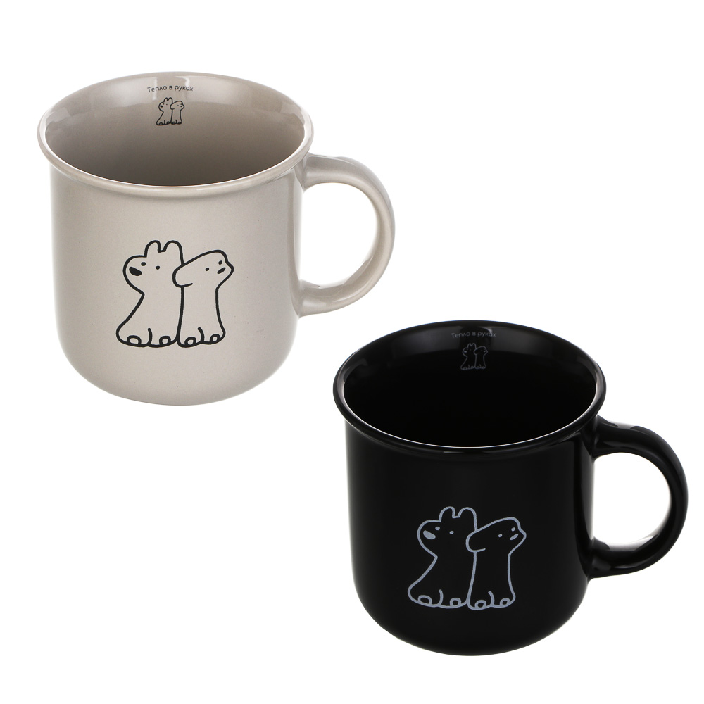 Кружка, 9,5x12x8,6 см, керамика, 2 цвета, арт.№ 531-099