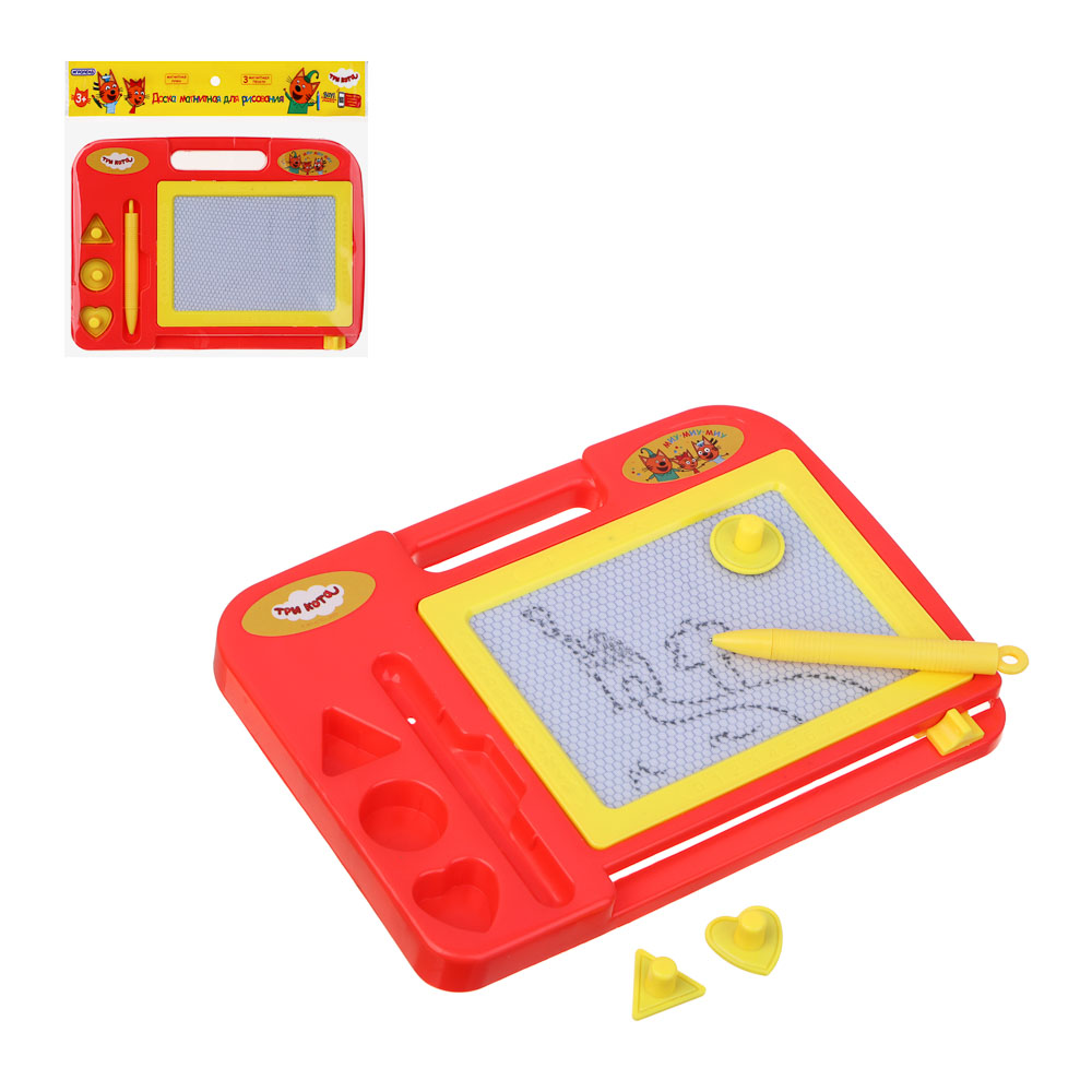 ИГРОЛЕНД Доска магнитная для рисования "ТРИ КОТА", 21,5х15,8х1,7 см, пластик, арт.№ 280-019