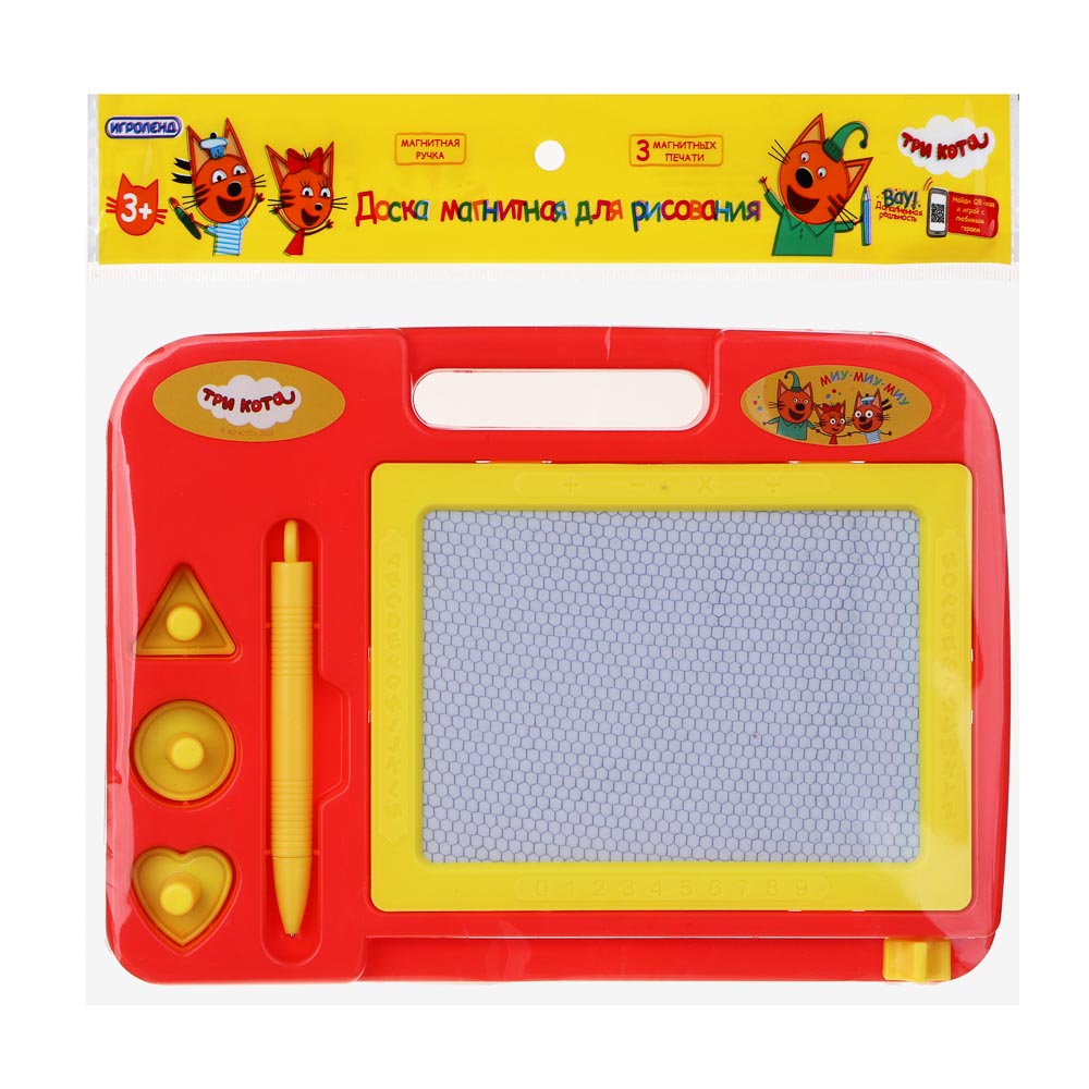 ИГРОЛЕНД Доска магнитная для рисования "ТРИ КОТА", 21,5х15,8х1,7 см, пластик, арт.№ 280-019