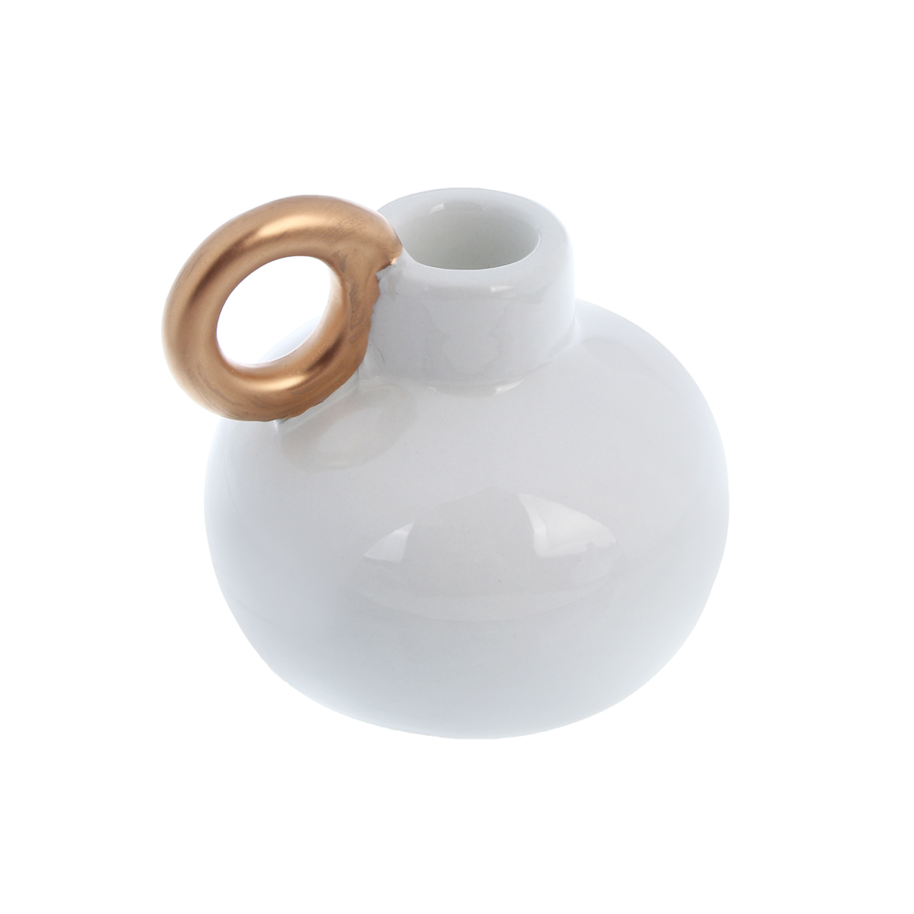 Подсвечник тм LADECOR, 8,5x9 см, с ручкой, доломит, 3 вида, арт.№ 477-263