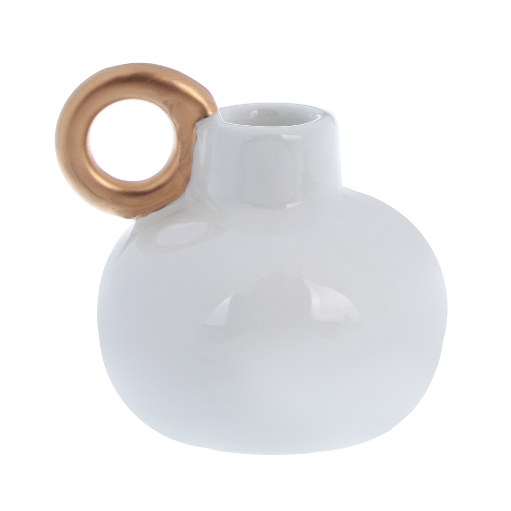 Подсвечник тм LADECOR, 8,5x9 см, с ручкой, доломит, 3 вида, арт.№ 477-263