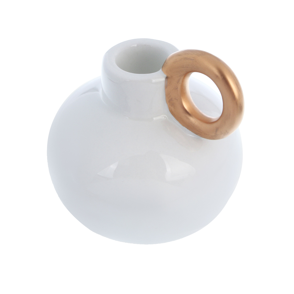 Подсвечник тм LADECOR, 8,5x9 см, с ручкой, доломит, 3 вида, арт.№ 477-263