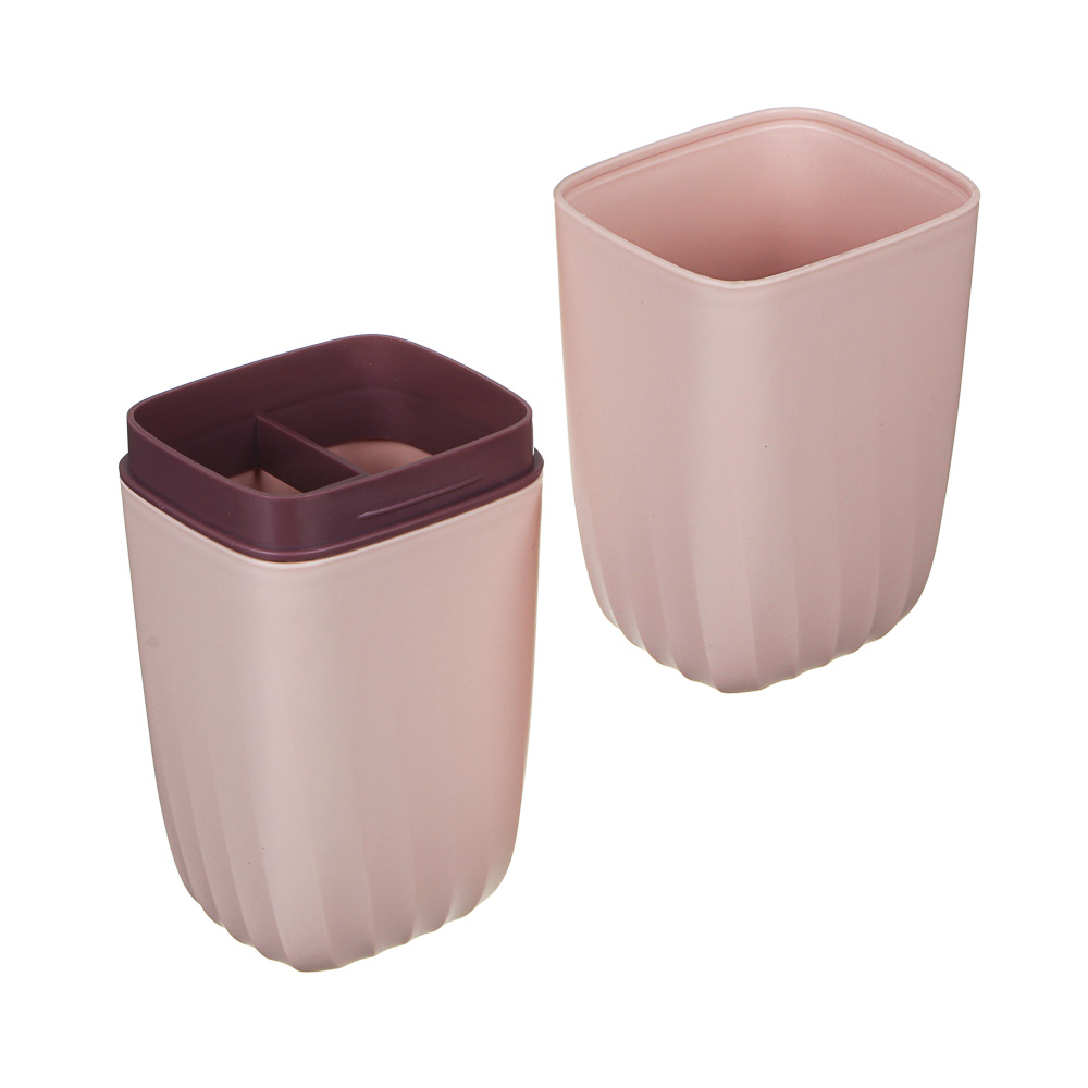 Футляр для зубных щеток и пасты тм VETTA, полипропилен, 5х5х20см, 3 цвета, арт.№ 478-109