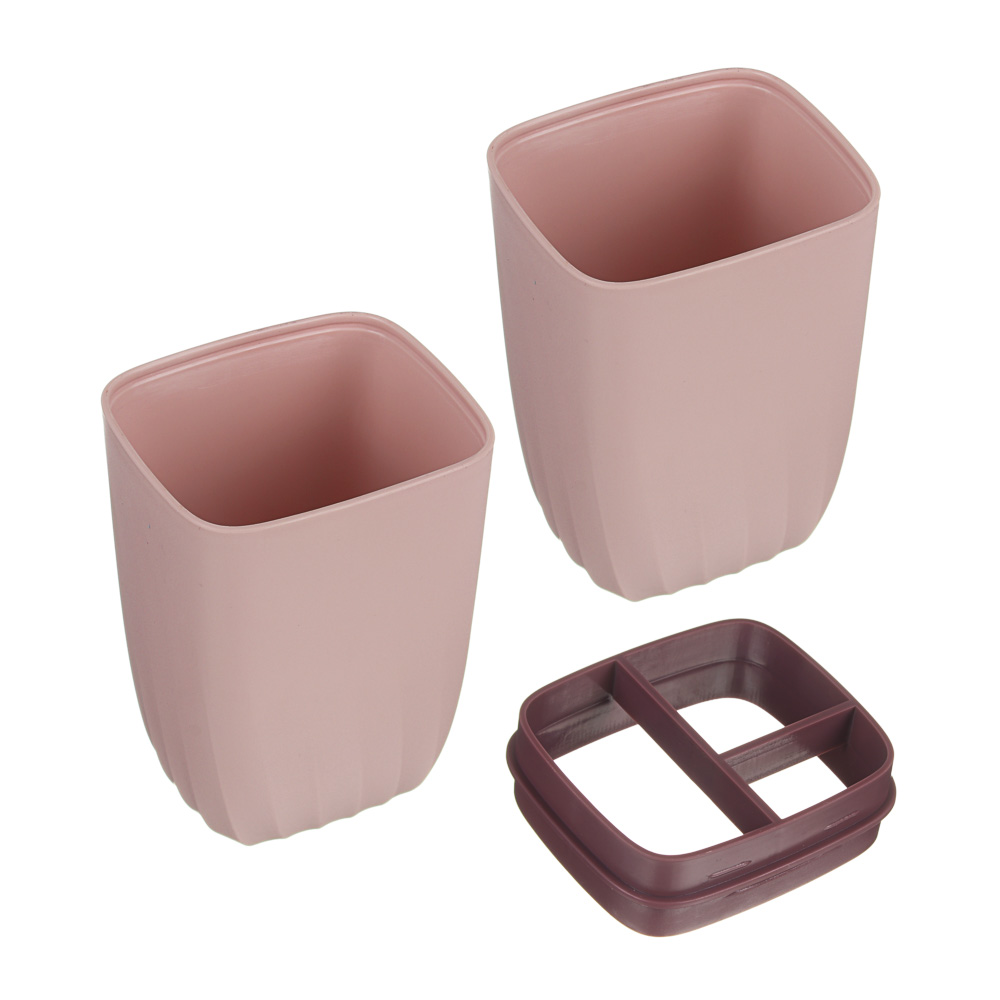 Футляр для зубных щеток и пасты тм VETTA, полипропилен, 5х5х20см, 3 цвета, арт.№ 478-109