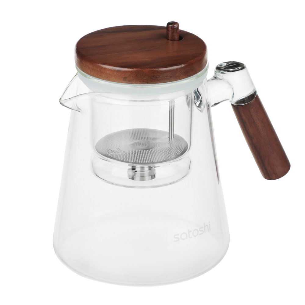 Чайник заварочный тм SATOSHI 900 мл Гунфу, с деревянной крышкой, арт.№ 850-276