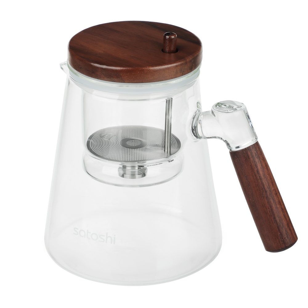 Чайник заварочный тм SATOSHI 900 мл Гунфу, с деревянной крышкой, арт.№ 850-276