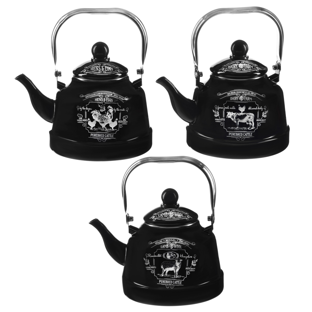 VETTA Ранчо Чайник эмалированный 2,5 л, 3 дизайна, индукция, арт.№ 894-485