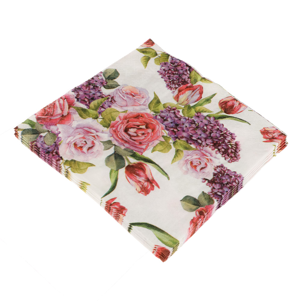 Салфетки бумажные 10шт, двухслойные, 33x33см, арт.№ 437-269