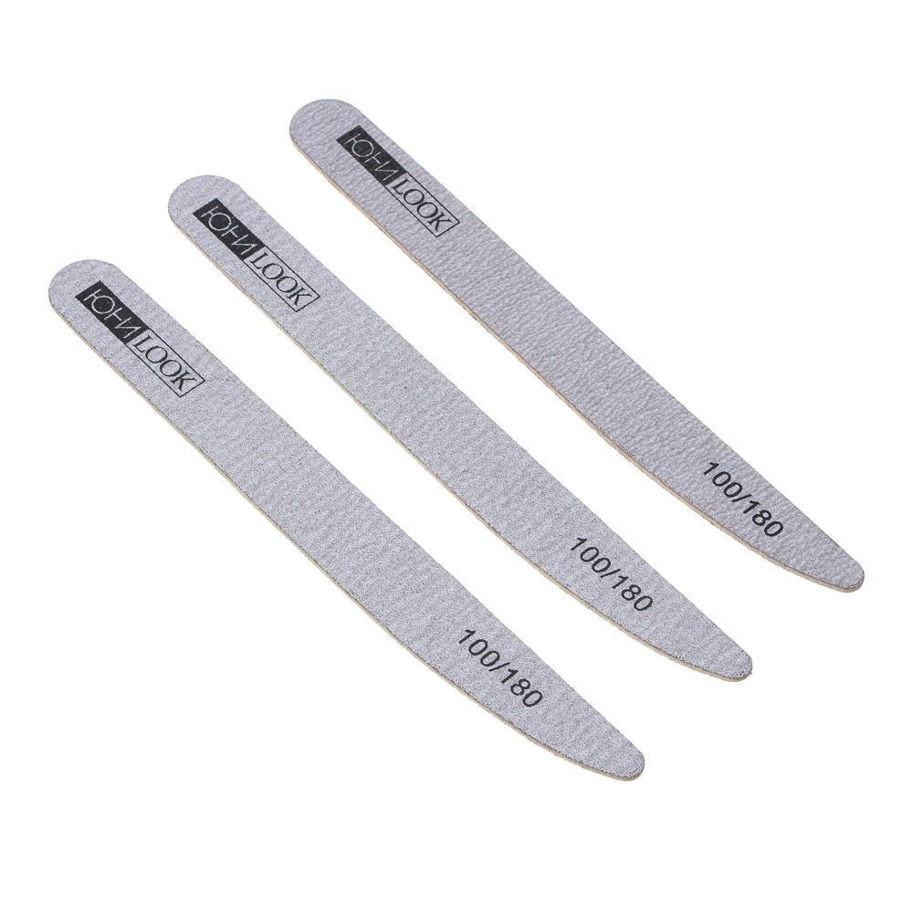 Набор пилок для ногтей тм ЮL 2-х сторонние, 3 шт, 100/180 и 180/240 грит, щепа, 17,8 см, арт.№ 305-462