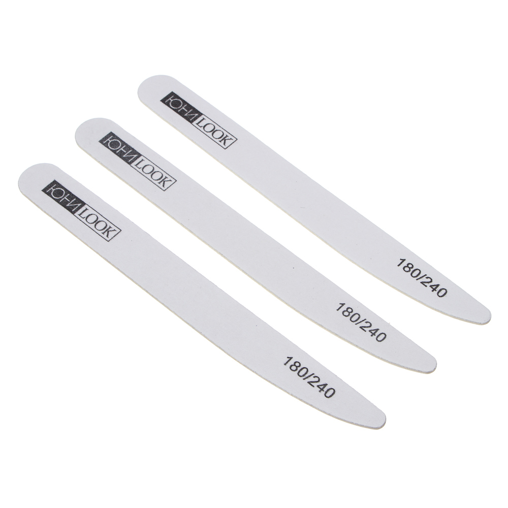 Набор пилок для ногтей тм ЮL 2-х сторонние, 3 шт, 100/180 и 180/240 грит, щепа, 17,8 см, арт.№ 305-462