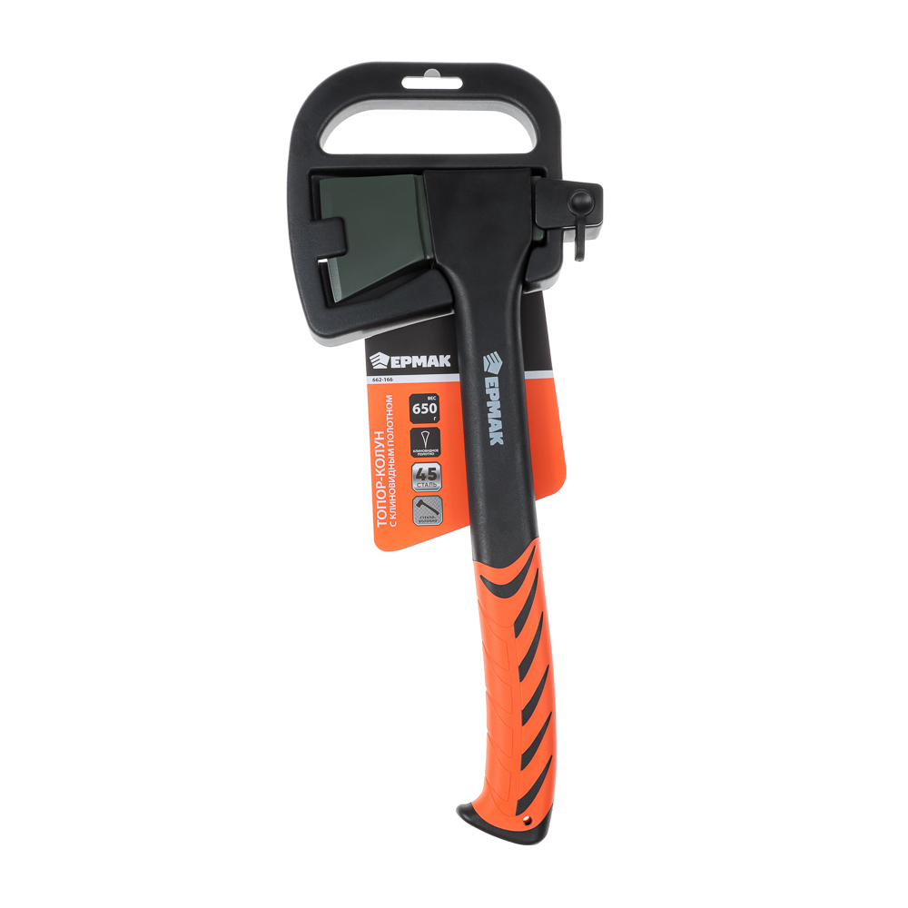 ЕРМАК Топор-колун, 650г, с клиновидным полотном, ручка стекловолокно, арт.№ 662-166