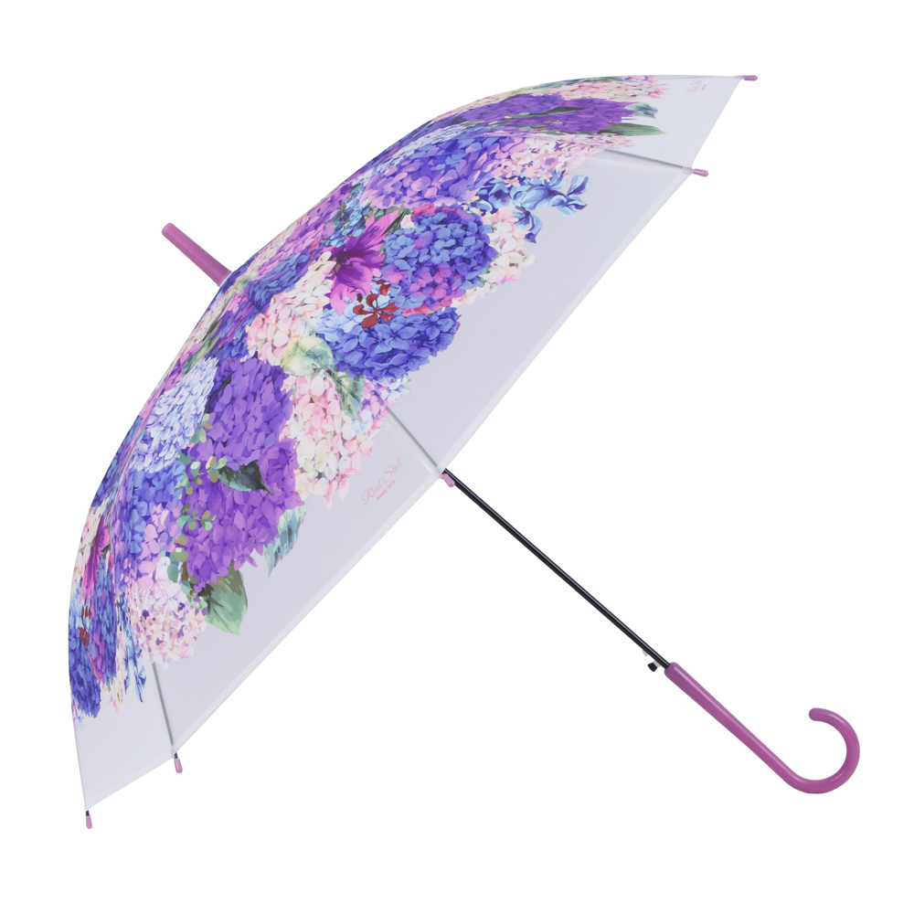 Зонт-трость женский, металл, пластик, ПВХ, 60 см, 8 спиц, 3 дизайна, арт.№ 302-341