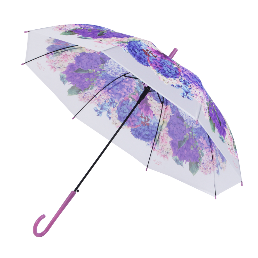 Зонт-трость женский, металл, пластик, ПВХ, 60 см, 8 спиц, 3 дизайна, арт.№ 302-341